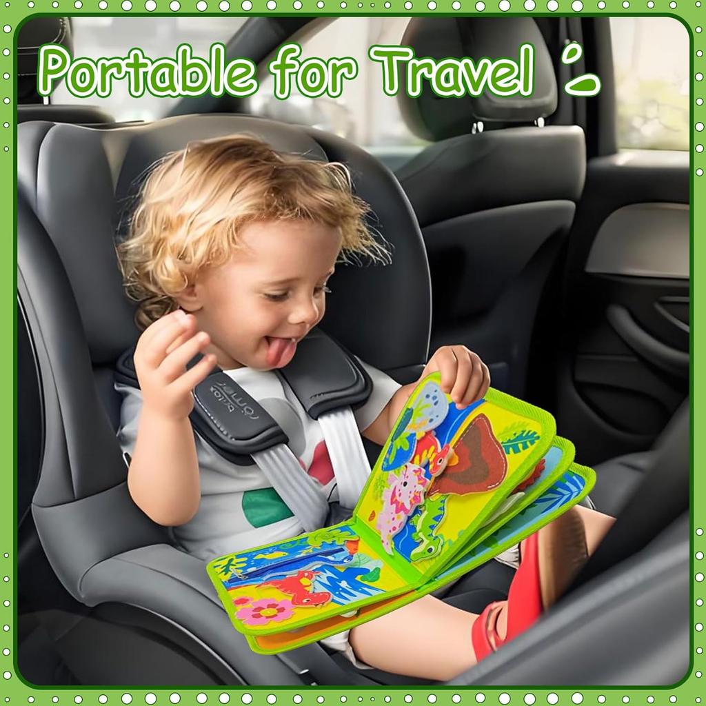 Dinosaur Busy Board Life Skills Educational Learning Sensory Felt Quiet Activity Books for Baby Travel Montessori Toys Boy Girl