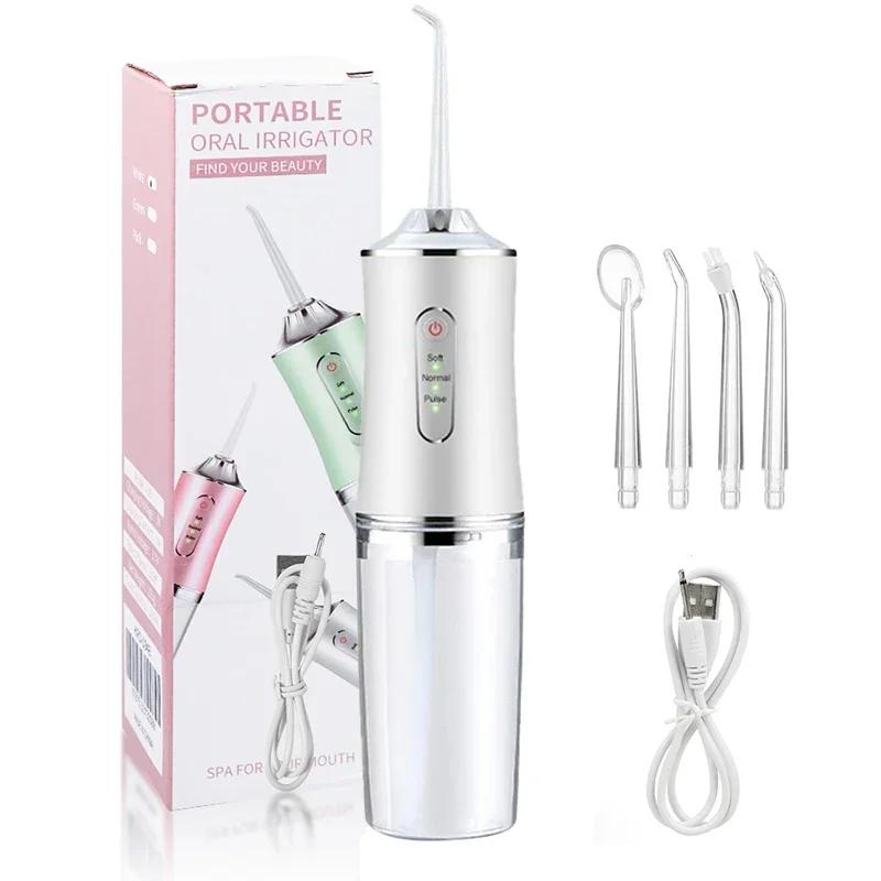 Oral Irrigator Portable Dental Water Flosser USB Rechargeable Water Jet Floss Tooth Pick  Jet Tip 3 Modes