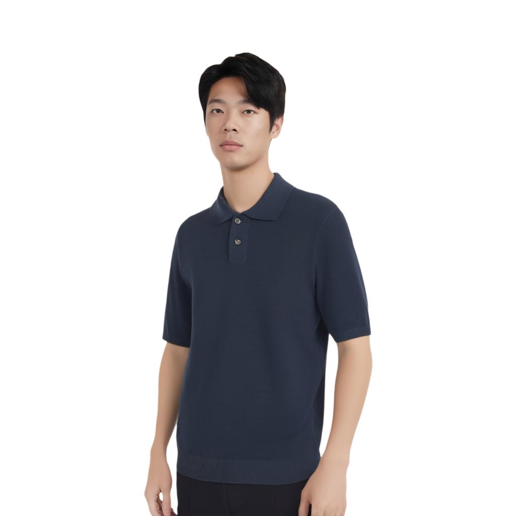 Levis Simple Comfortable Versatile Casual Short Sleeve Polo Shirt Men tops Blue A7294-0012