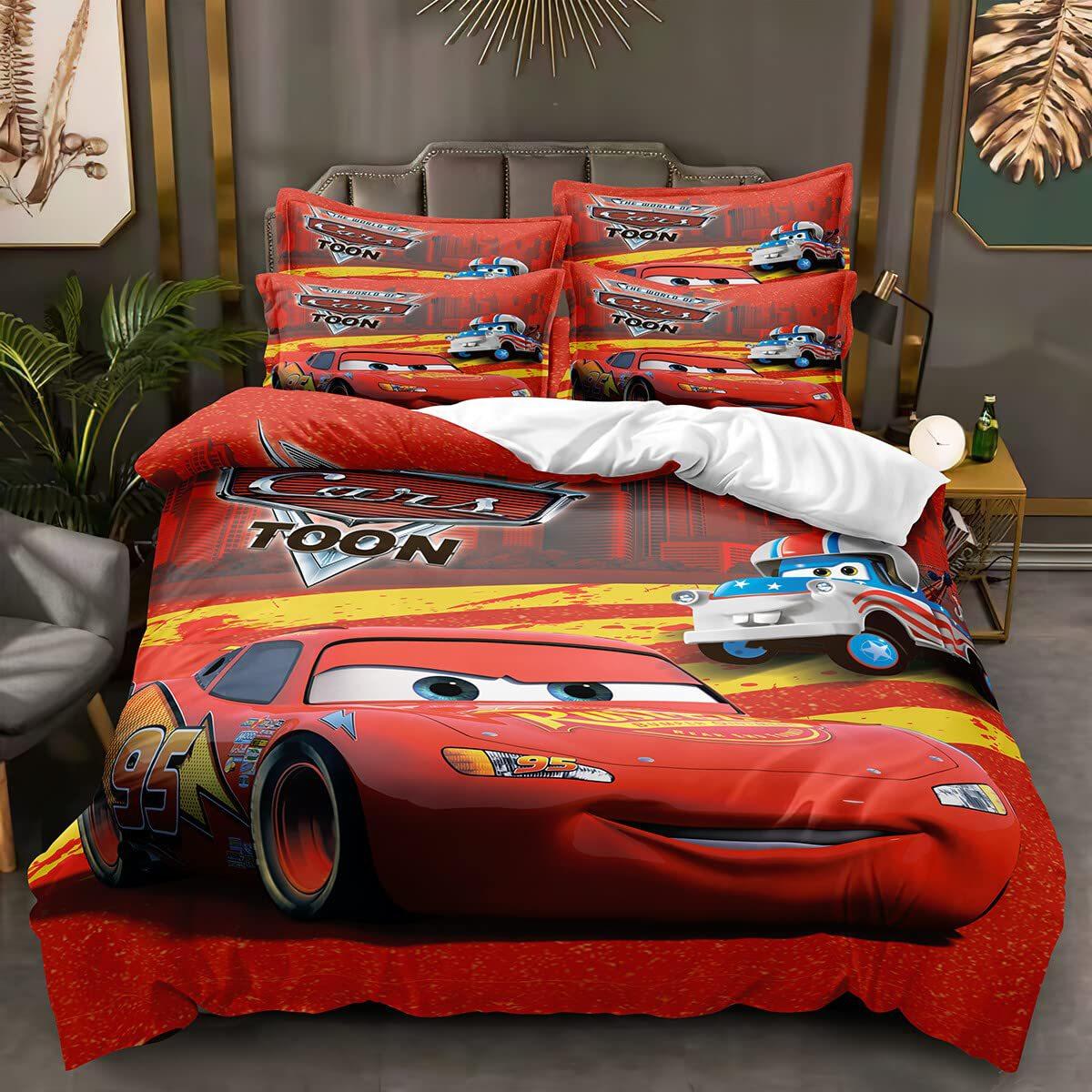 

Дитяча постільна білизна з мультяшним принтом Блискавки, трипредметний комплект підковдри Spain Cama 90