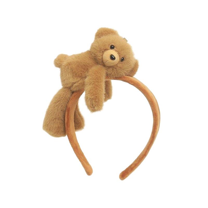 Hot! Cute Plush Bear Hair Clip Hairband Sweet Cartoon Style Fashionable Hair Accessories Side Clip Versatile Matching For Women