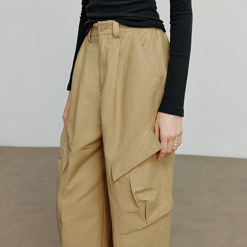 Chuyu Women's 2025 Autumn Loose-Fit Textured Workwear Banana Pants