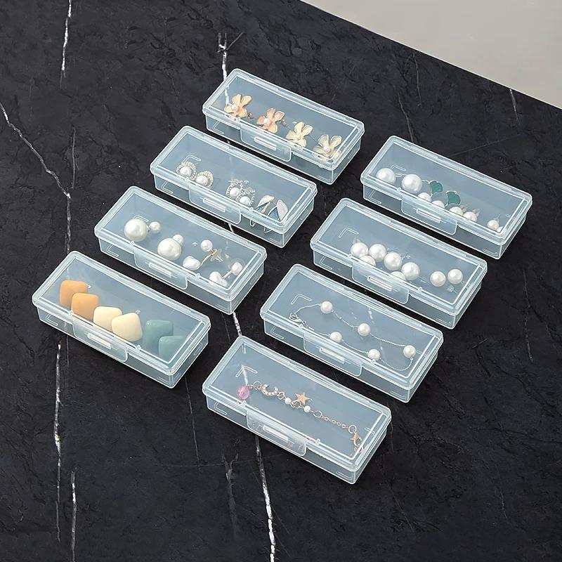 Adjustable Rectangular Storage Boxes with Lid Multi-functional Bead Jewelry Organizer Box Plastic Cases with Dividers