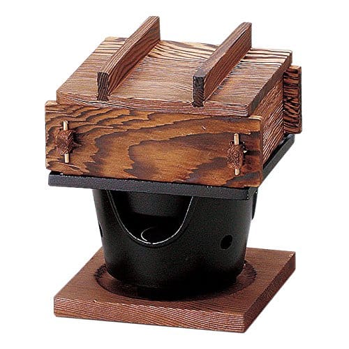 Yamako New Burnt Cedar Steamer and Water Container Set, Beautiful Stovetop 20125