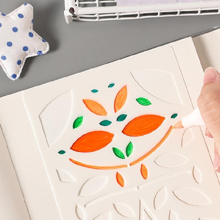 6 Pezzi Template Dettagliati Svuotati Riutilizzabili per Principianti e Professionisti in Journaling o Corsi d'Arte