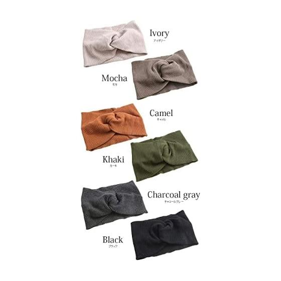 Ventaine Rib Turban Hair Band Wide Cross Hair Band Casual Simple Volume Hair Accessory HB-99-MOC- Mocha
