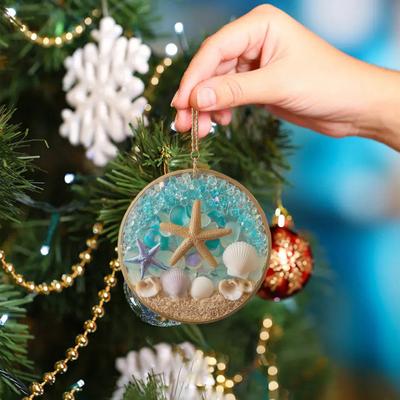 Starfish & Shell Hanging Ornament Acrylic Coastal-Themed Decor for Christmas Tree Home Party Beach