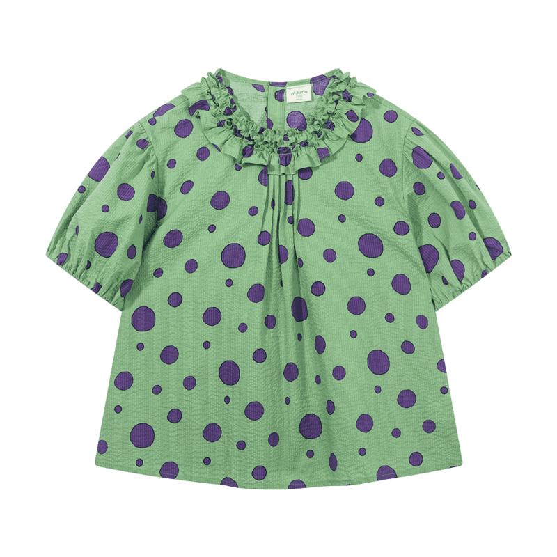 M.Latin Girls  Polka Dot Short Sleeve Shirt 35