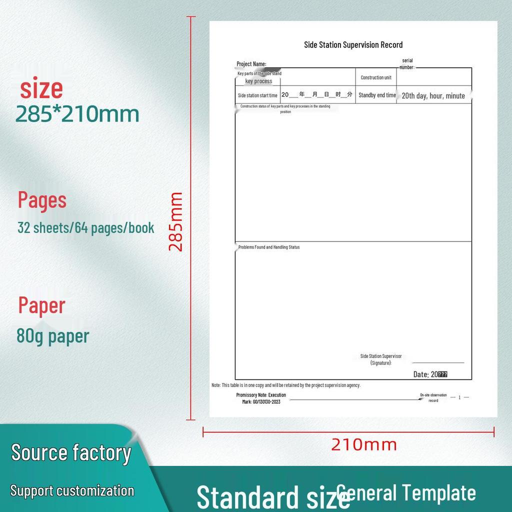 A4 Color Construction Logbook: Easy Access Side-by-Side Project Site Record