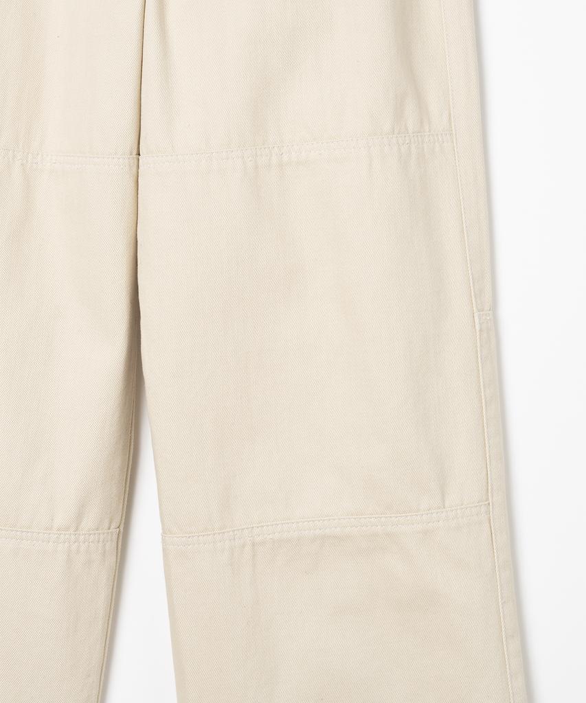 MILLO WOMEN Double Knee Cotton Loose Pants [Ecru]