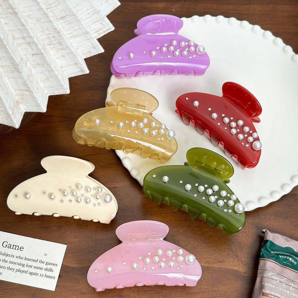 Doweisi Pearl Sophisticated Decorated Hair Claw Clip Designed For Elegant Women