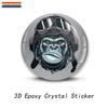 3D Creative Epoxy Dome Car Sticker Gorilla Gorilla Smoking Gorilla with Glasses PVC Car Motorcycle Helmet Laptop Vinyl Decal