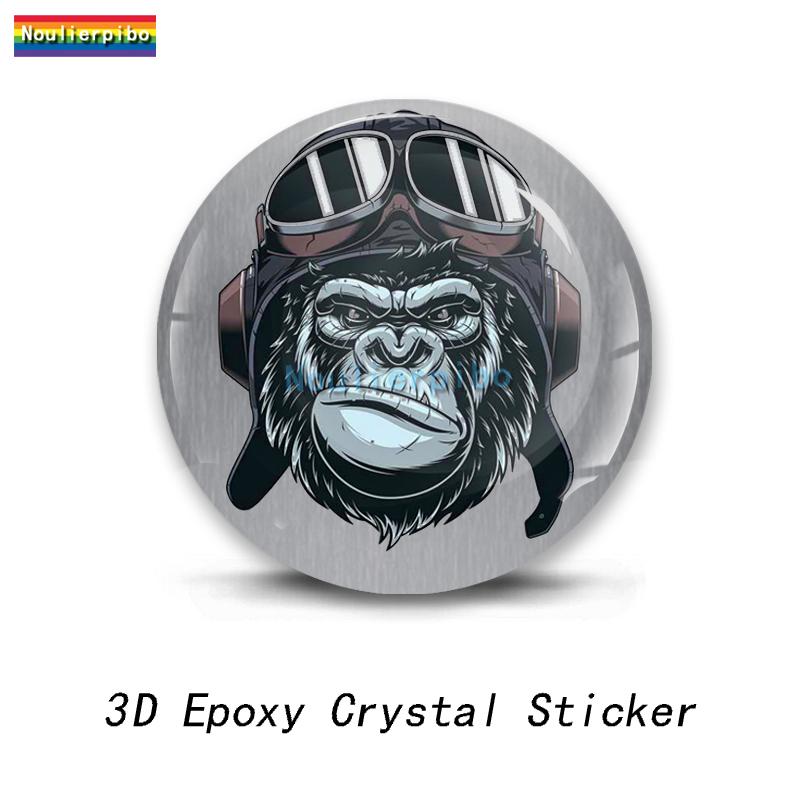 3D Creative Epoxy Dome Car Sticker Gorilla Gorilla Smoking Gorilla with Glasses PVC Car Motorcycle Helmet Laptop Vinyl Decal