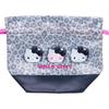 Sanrio Drawstring Bag Set Hello Kitty Polyester 071650 (SANRIO) 2-Piece (Monotone Animal)