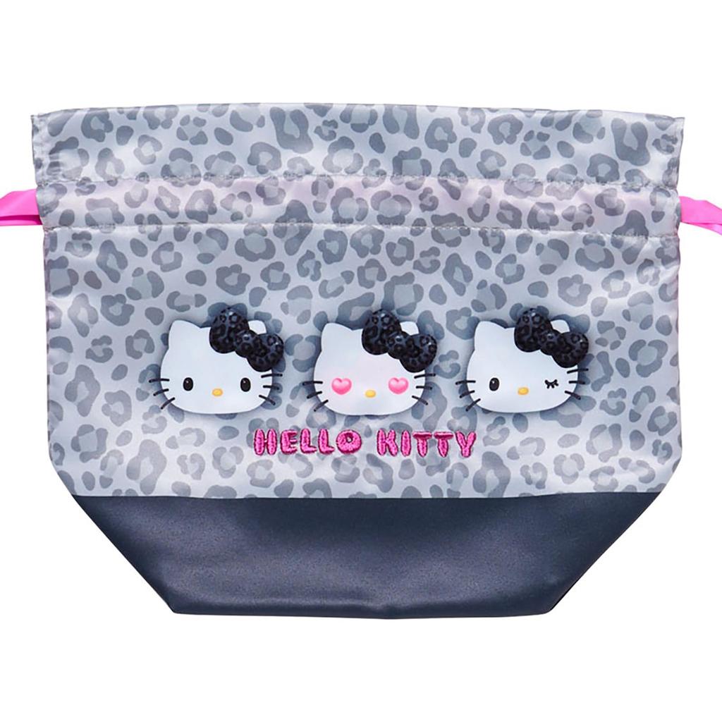 Sanrio Drawstring Bag Set Hello Kitty Polyester 071650 (SANRIO) 2-Piece (Monotone Animal)