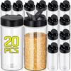 1/20PCS Portable Spice Bottles Clear Seasoning Containers with Shaker Lids Reusable Condiment Storage Jar for Kitchen Barbecue