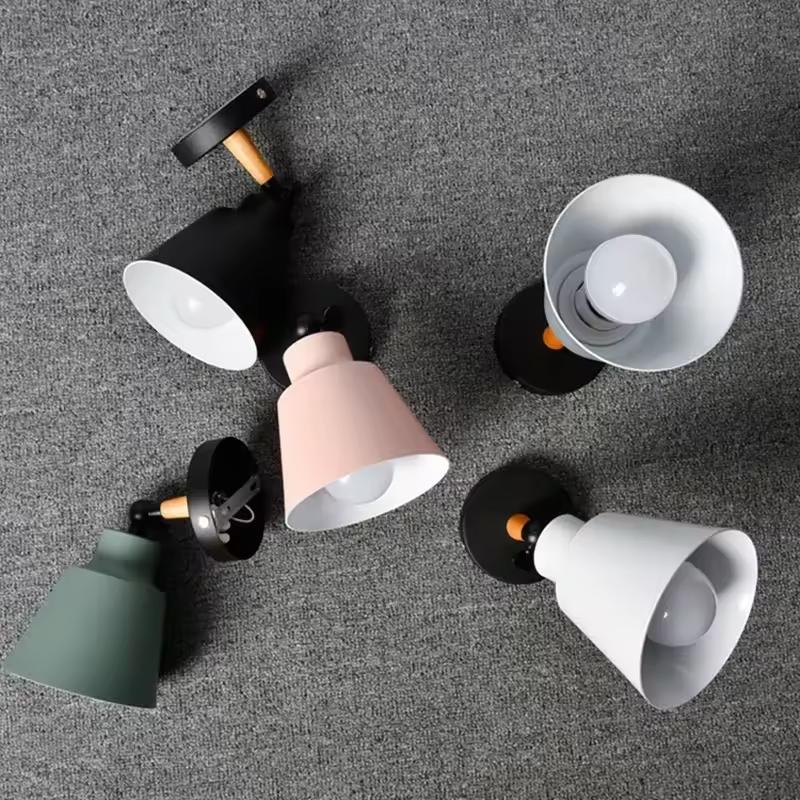 Simple Creative Wall Lamp Color Solid Wood LED Wall Lamp Living Room Corridor Bedside Lamp Decorative Lighting Sconce Bedroom