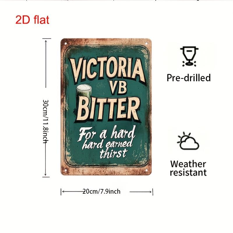 

Vintage Victoria VB Bitter Metal Sign - Retro Wall Decor with Pre-Drilled Holes, Classic Green & Yellow Design for Home, Bar 20x30cm（7.8x11.8inch）