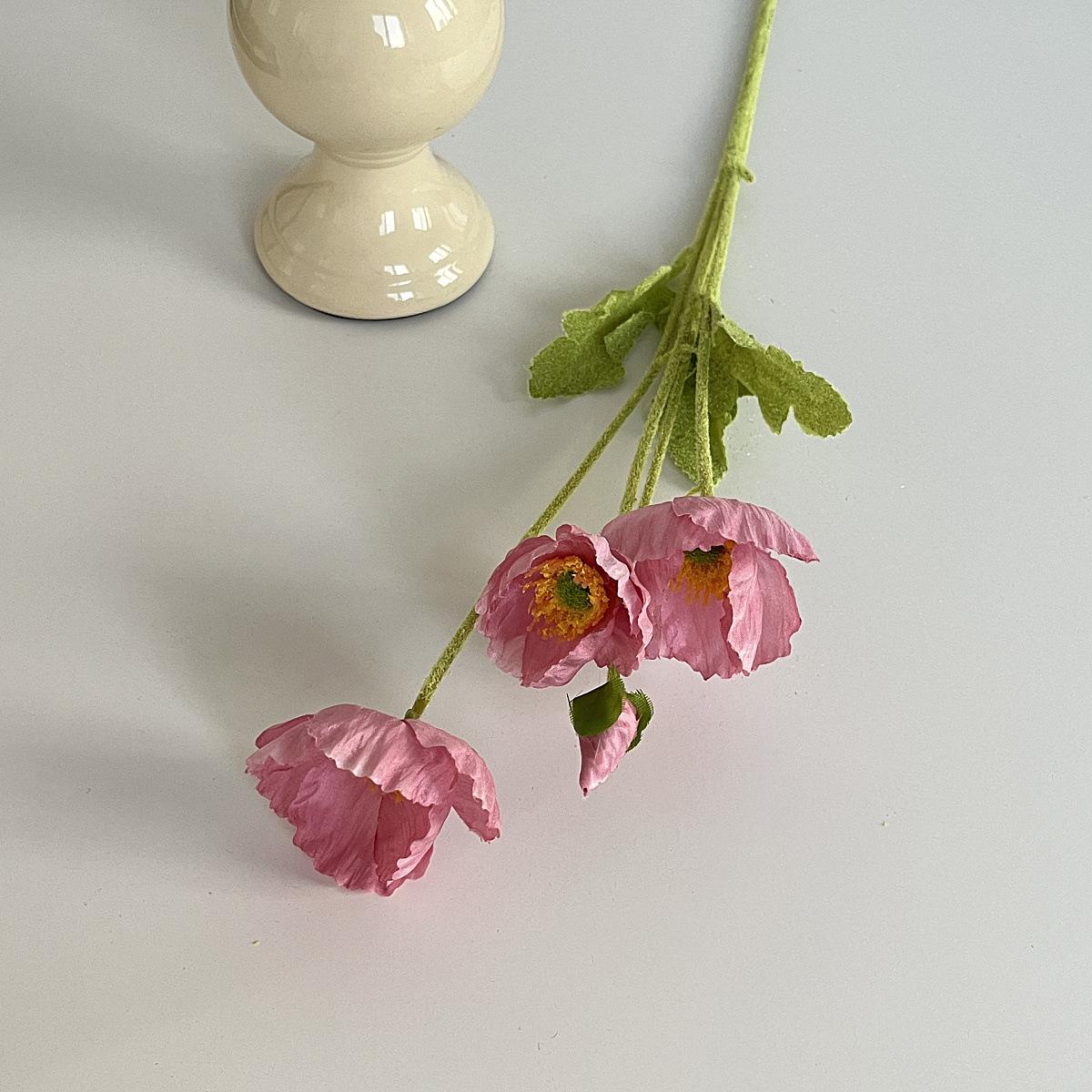 Artificial Flower Poppy Silk Flower Decoration For Floral Arrangements One Size