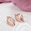 Kinel Leaf Shape Rose Gold Color Drop Earrings For Women