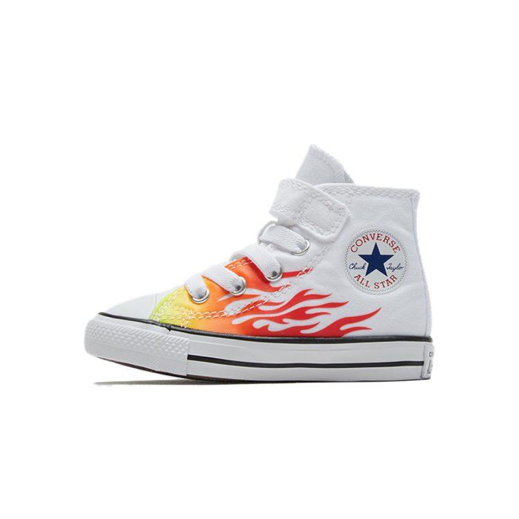 Converse Chuck Taylor All Star Archive Flames High Top Casual Canvas Shoes White Infant And Toddler 766198C