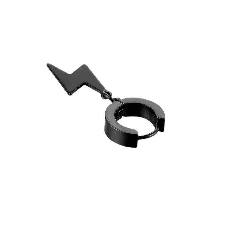 Trendy Lightning Pendant Titanium Steel Ear Clip for Men Fashion Earring Jewelry