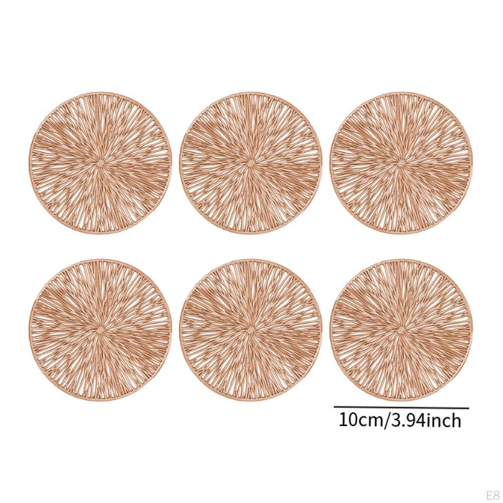 6 Pack 4 Inch Coasters Set for Mugs And Cups Stackable Kitchen Office