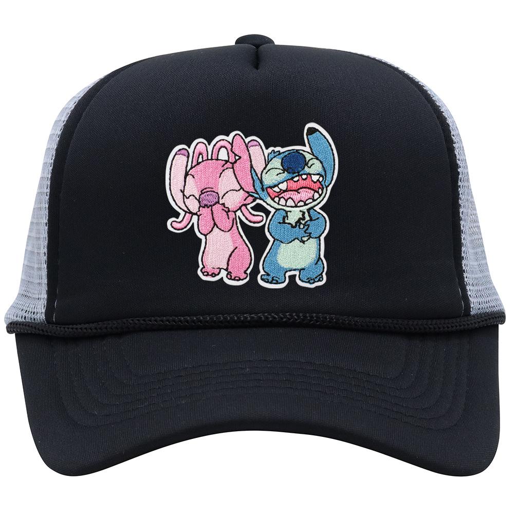 Labeling cartoon Stitch net hat color matching men's and women's baseball caps outdoor travel sunshade truck hat tide