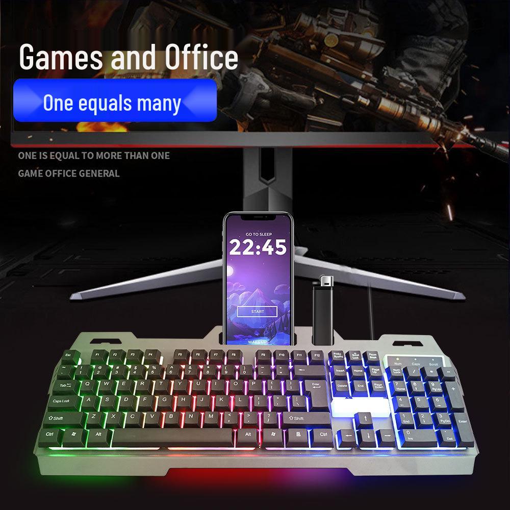 Farbbeleuchtete kabelgebundene Gaming-Tastatur mit mechanischem Gefühl für Laptop & Büro