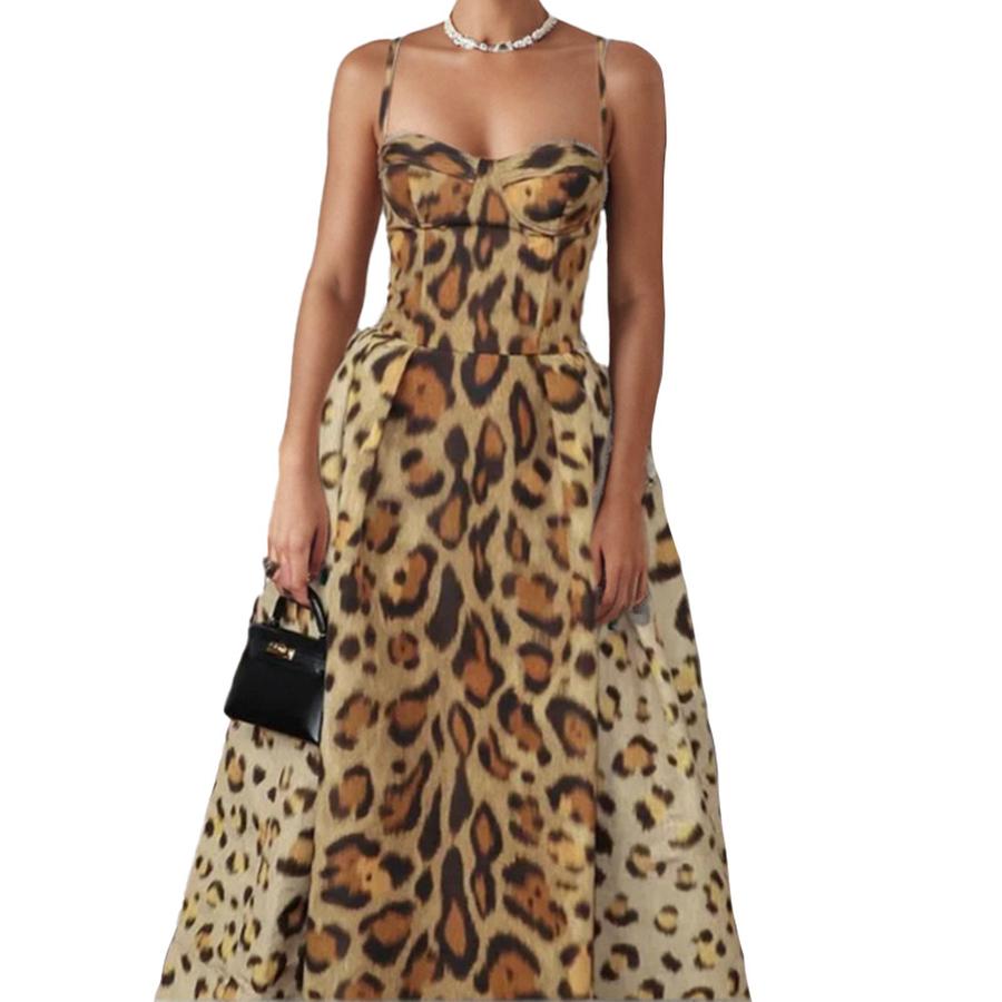 Spring New Arrivals Women's Leopard Print A-Line Dress