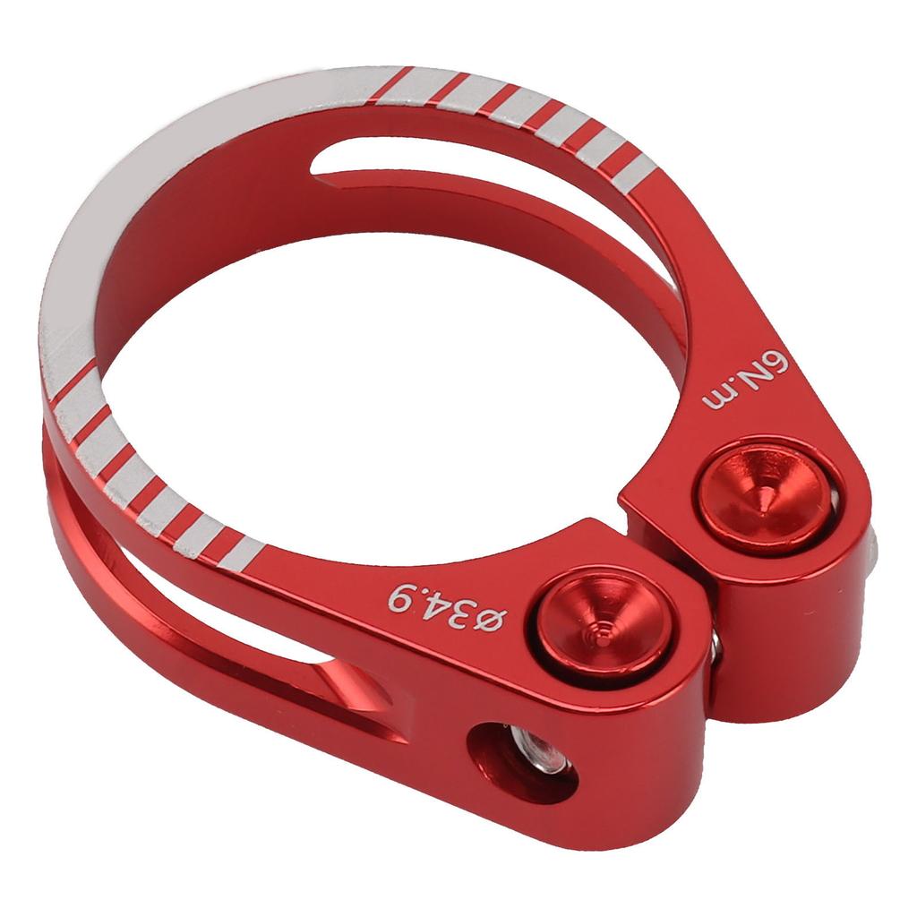 Bike Seat Post Clamp Aluminum Alloy Adjustable Bicycle Seatpost Lock Clamp Quick Release for Replacement Red 34.9mm