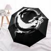 1pc Demon Art Pattern Automatic Folding Umbrella - Compact 8-Rib Design, Durable Plastic & Iron, Lightweight for Outdoor Daily Use083