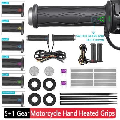 Universelle Motorrad 7/8" 22mm Handbeheizte Griffe DC 12V 5/3-Gang Elektrische Beheizte Griffe ATV Wärmer Lenker Hand Heiß Geformt