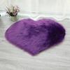Solid Color Heart-Shaped Long Pile Faux Wool Bedroom Floor Mat