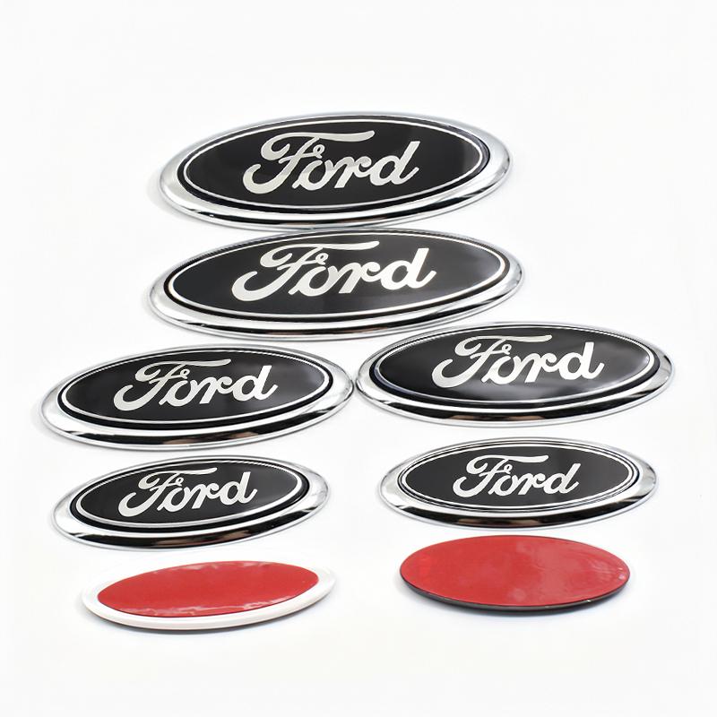 PLWD4 For Ford Fiesta Focus 2 3 Mondeo Edge Ranger Fusion Kuga S-MAX Transit Car Front Grille Emblem Rear Trunk Logo Badge Accessories