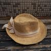 Japanese Big Bow Raffia Woven Versatile Jazz Top Hat Women'S Summer Sunshade Sunscreen Vacation Straw Hat Leisure