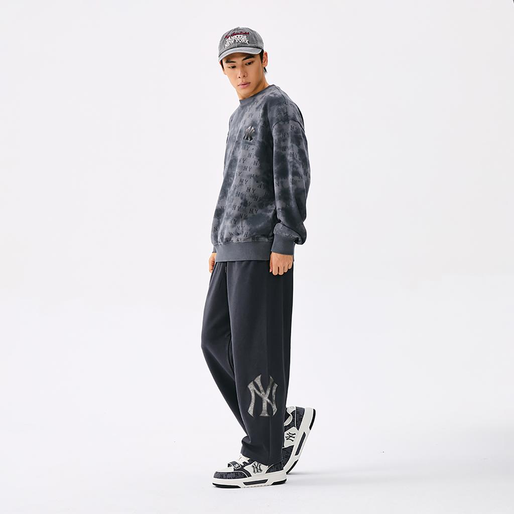 New MLB MONOGRAM Collection New York Yankees 25FW Casual Pants Unisex Standard Charcoal Gray 3APTM0154-50CGS
