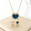 New Arrival Heart-Shaped Zircon Pearl Sons Daughters Neck Necklaces Classic Daily Party Jewelry for Boys Girls Teen Gifts