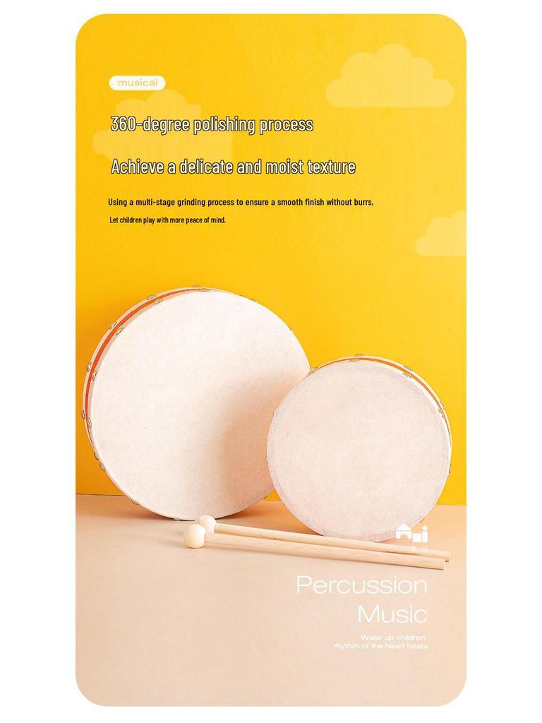Xinjiang Dance Double-Sided Hand Drum: Kindergarten Orff Instrument Sheepskin Tambourine