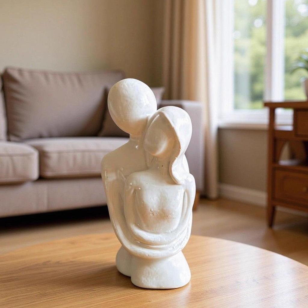 Couple Sculpture Romantic Resin Abstract Art Modern Collectible Figurines Love Decor For Bedroom Living Room Office Birthday