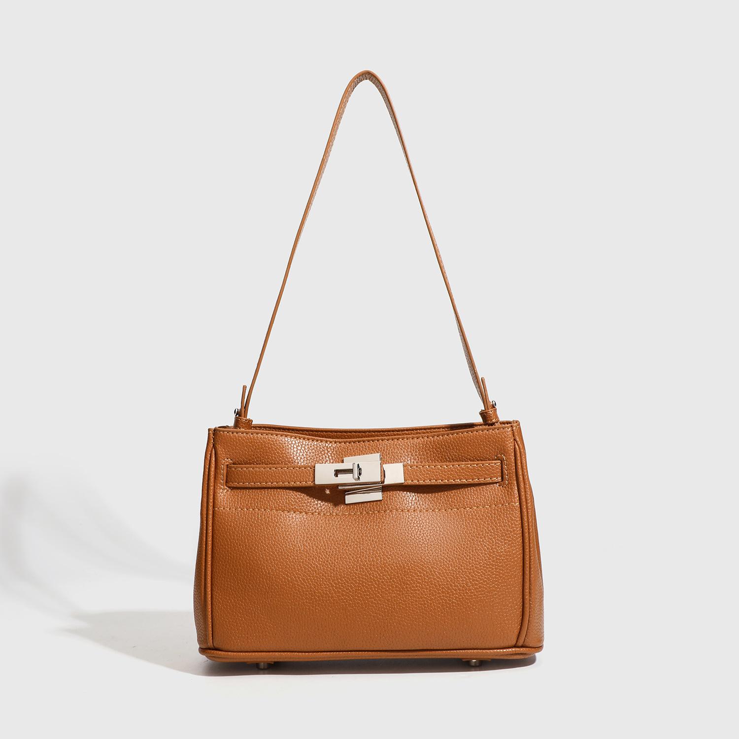 

Soft Leather Shoulder Messenger Bag Women S Light Luxury Niche Design Advanced Texture Underarm Women S Bag коричневый