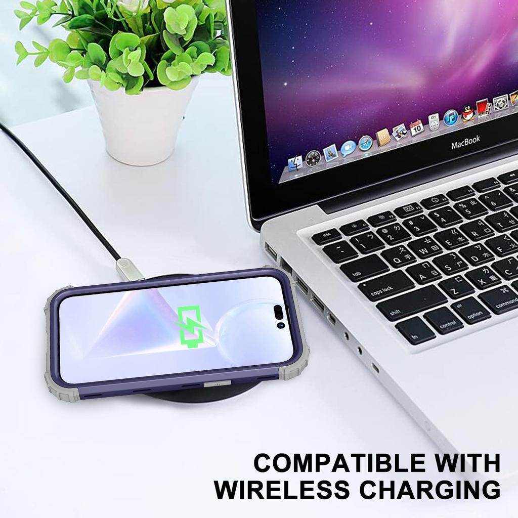 For iPhone 15 Pro PC+Silicone Phone Case 3-in-1 Protective Phone Cover