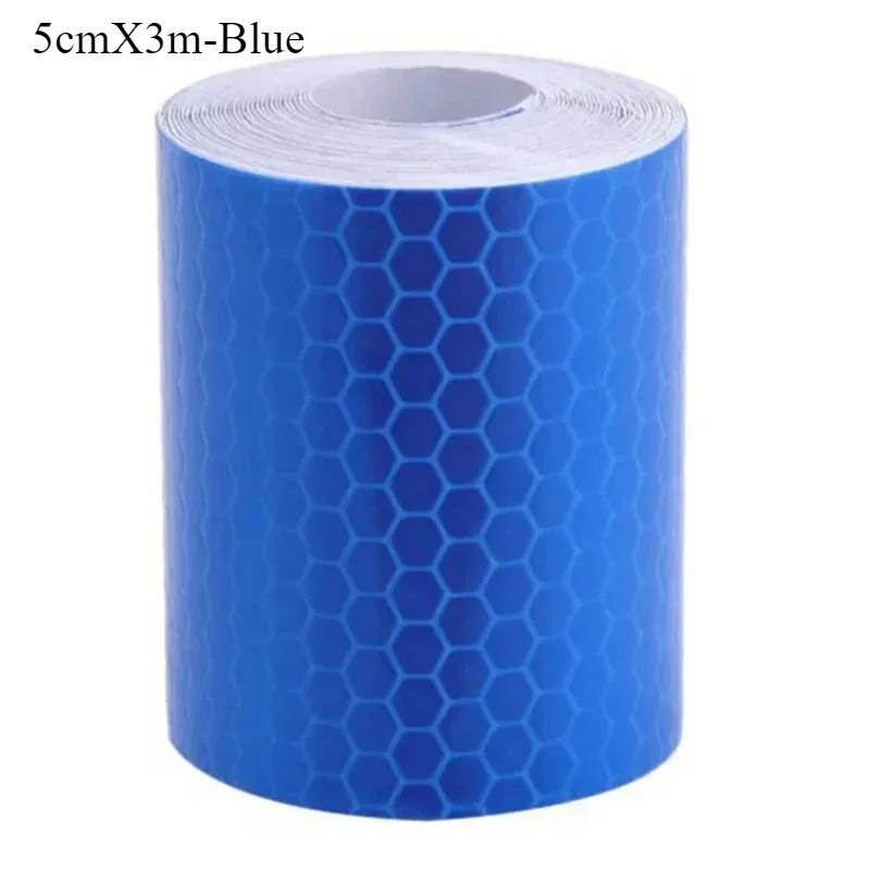 Car Reflective Warning Tape 5cm*3m Car Reflective Tape Safety Warning Car Decoration Sticker Color Grid Reflector