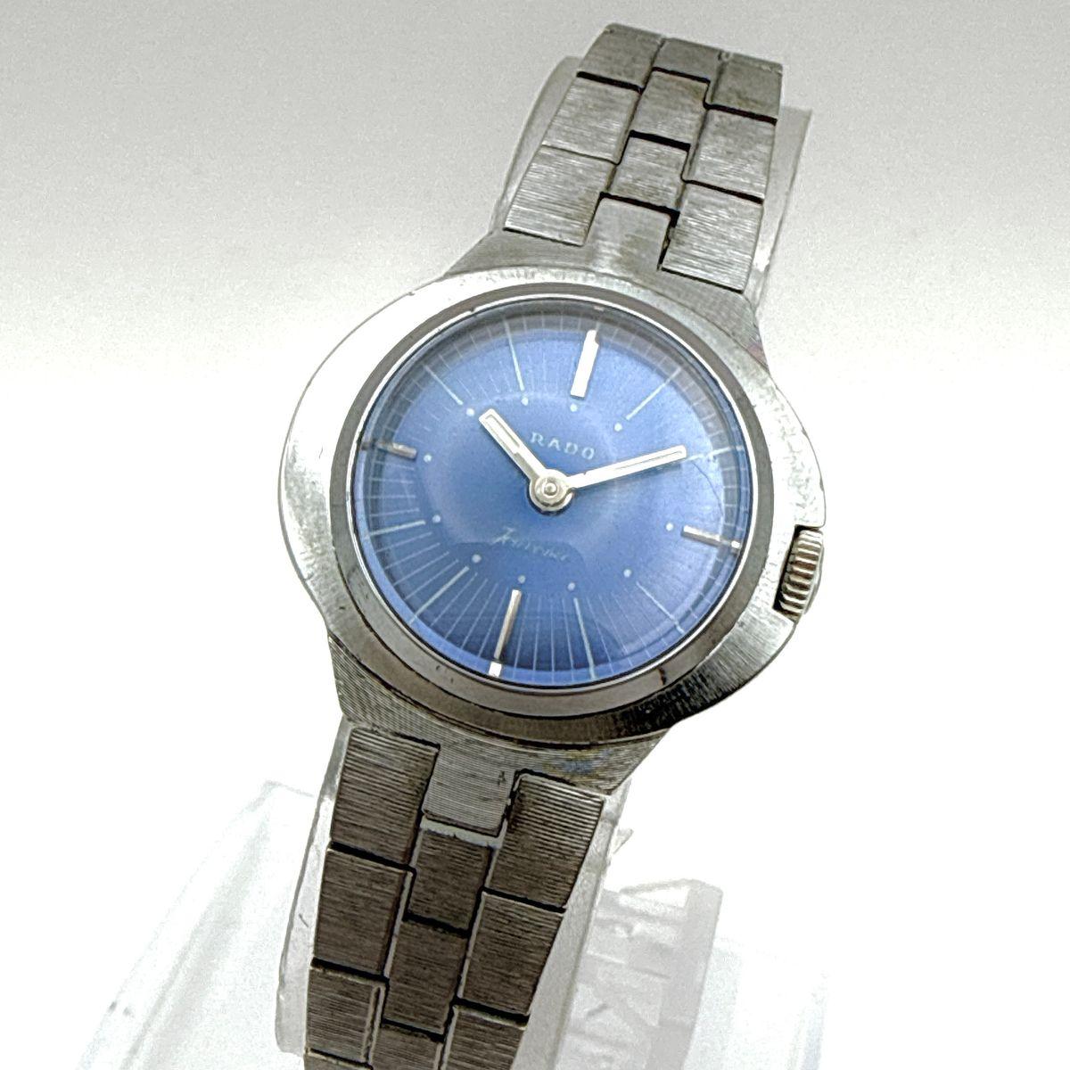 Used A122 [Vintage] RADO Jouvence Rado Oval Case Blue Dial Manual Winding Mechanical Ladies Watch