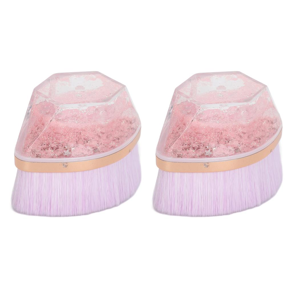 2 Pcs  Makeup Brush Purple Flat Top Rhombus Makeup Brush with Storage Box