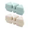 6-Cavity Triangle Onigiri Mold Bento Box 2-in-1 Rice Ball Maker with Lid Portable Lunch Container for Meal Prep Picnic School Lunch