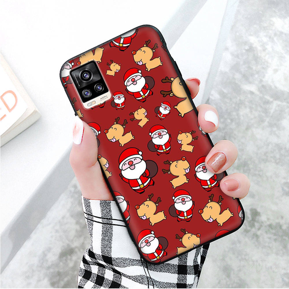 Schwarze Hülle für Xiaomi Redmi 13C Note 9 iPhone XR 7 8 14 15 11 12 13 X XS Pro Max Samsung A25 S23 S24 FE Ultra Plus Weihnachtsbaum Weihnachtsmann