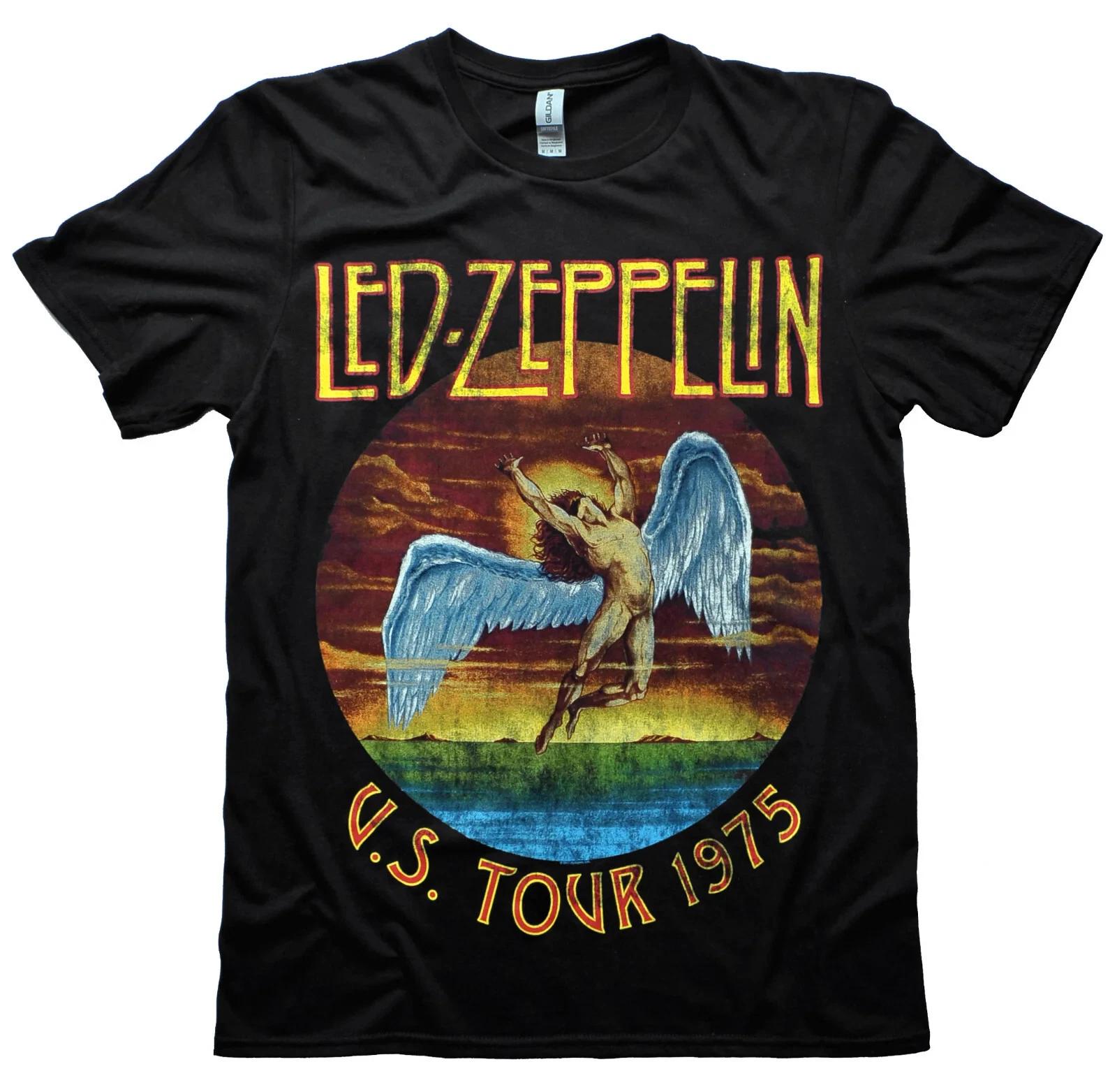 Led Zeppelin T Shirt USA Tour 1975  Icarus Licensed Tee New S To XXL M