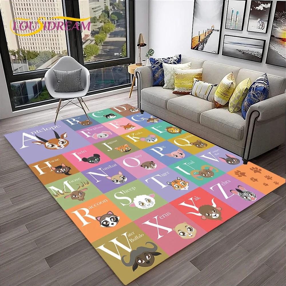 Alphabet ABC Early Education Cartoon Children Crawling Carpet Rug for Bedroom Living Room Sofa Decoration,Large Decor Floor Mat