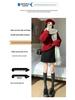 Women's High-Waist Sequined Wool A-line Skirt - Autumn/Winter